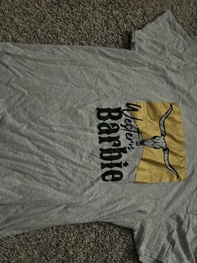 Gildan Gray Tee with Black Text and Gold Graphic